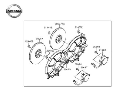 Genuine Nissan 350Z Z33 Radiator Cooling Fan Motor Shroud Assembly 21481-EV00A0