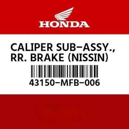 OEM Honda Genuine 2009-2023 XR650 CALIPER SUB ASSY RR. BRAKE New 43150-MFB-006