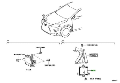 Toyota Lexus NX Radar Sensor Blind Spot Sensor 882B1-780101