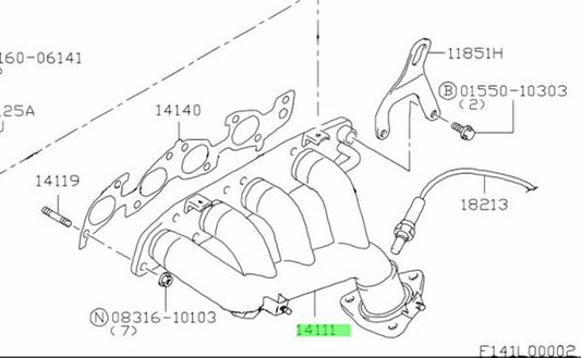 14111-65D00-000 Suzuki Manifold,exh 1411165D00000, New Genuine OEM Part1