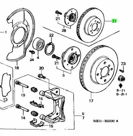 OEM DISC, FRONT BRAKE;DISK, FR. BRAKE Genuine Honda Odyssey 45251-S2H-N00
