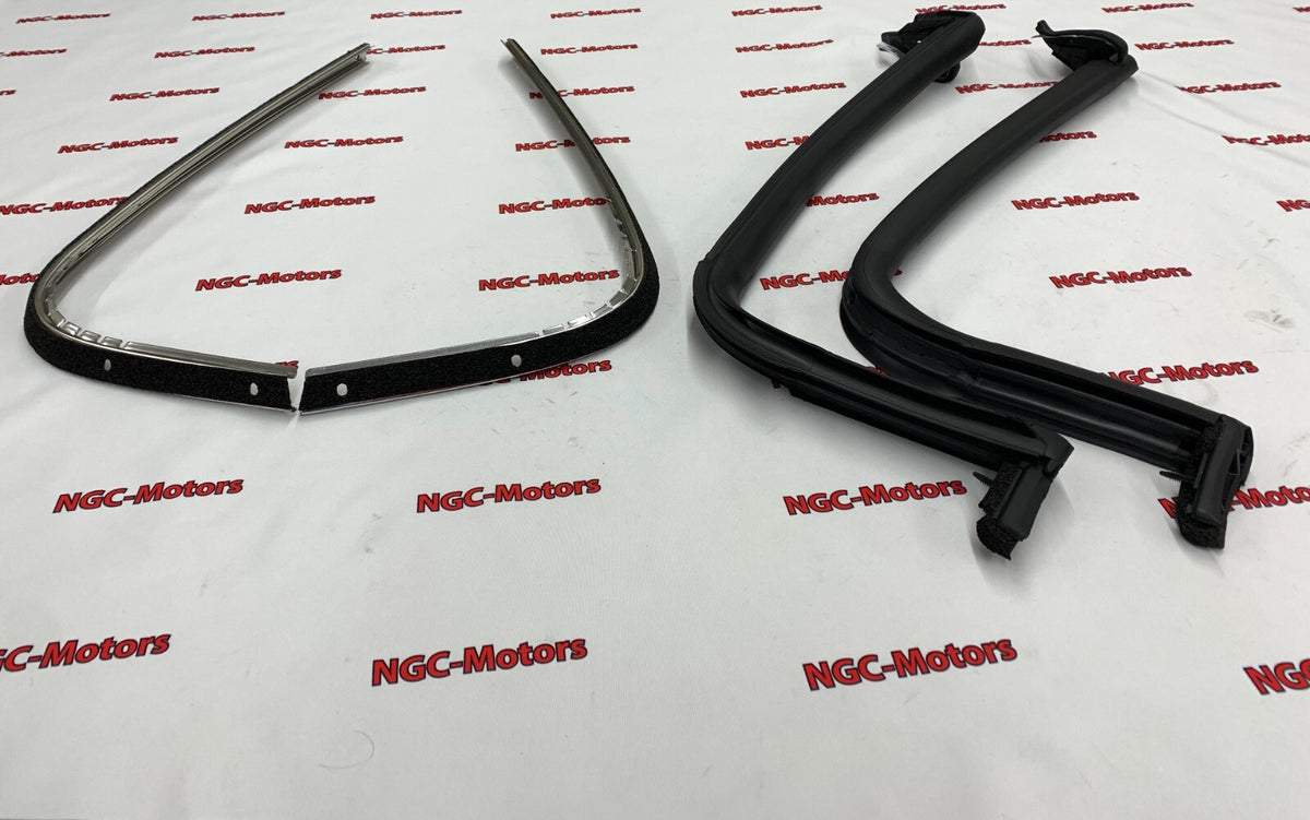 OEM HONDA 00-09 S2000 HARDTOP WINDOW WEATHERSTRIP SEAL RUBBER &RETAINER RH&LH