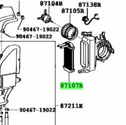 Genuine Toyota Regius Ace Rear Heater Unit Sub-Assy 87107-263101
