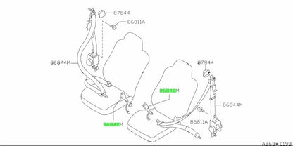 NISSAN Silvia S15 BELT ASSEMBLY BACKRU FRONT SEAT left and right SET 86842-85F001