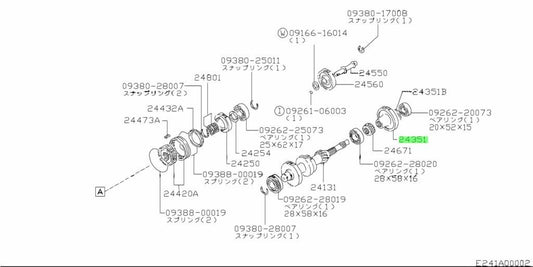24351-60A10-000 Suzuki Gear, counter shaft 5th 2435160A10000, New Genuine OEM Pa0