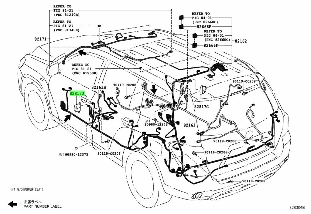 Genuine Toyota Harrier Lexus RX Wiring Harness Protector No.7 82817-48B901