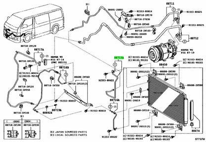 OEM PIPE COOLER REFRIGERANT DISCHARGE, A Genuine Toyota HiAce Van200 88715-264100