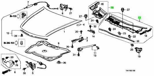 OEM Honda COWL TOP ASSY.FR. DRIVER.PASSENGER SET Accord CP2