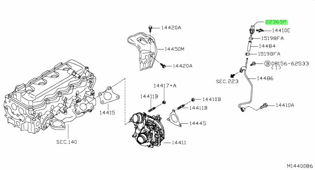 NISSAN INFINITI SENSOR BOOST PRESSURE ASSY 223655X00A OEM 22365-5X00A GENUINE