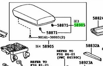 OEM LEXUS RX270/350/450H Console Compartment Door Lt.Gray DK.Gray 58905-48060-B21