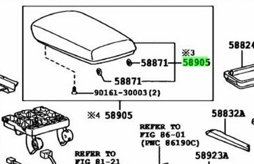 OEM LEXUS RX270/350/450H Console Compartment Door Lt.Gray DK.Gray 58905-48060-B21