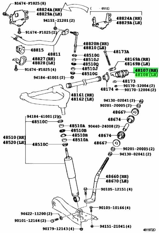 OEM ARM SUB ANCHOR R&L SET Toyota HiAce Van200 GDH201V 48108/48107-260801