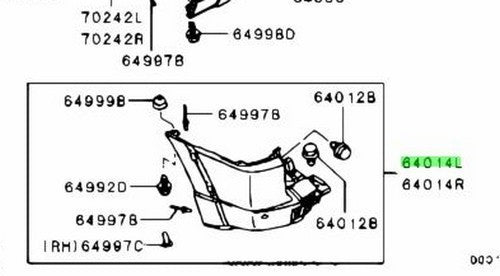 OEM Mitsubishi Montero Pajero V83W V86W V87W V88W BUMPER KIT,RR CORNER,LH1