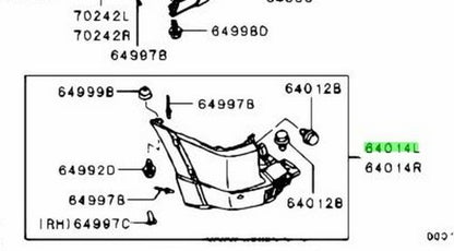 OEM Mitsubishi Montero Pajero V83W V86W V87W V88W BUMPER KIT,RR CORNER,LH1