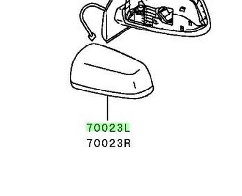 OEM Genuine Mitsubishi Lancer Evolution CZ4A COVER,DOOR MIRROR,OTR LH 7632C351HC1