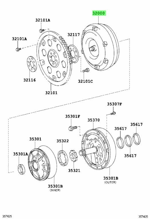 Toyota Genuine Parts Torque Converter Assy 32000-710201