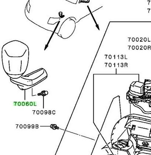 New Genuine Mitsubishi Pajero Montero Front Under View Mirror LH 7634A003XB1