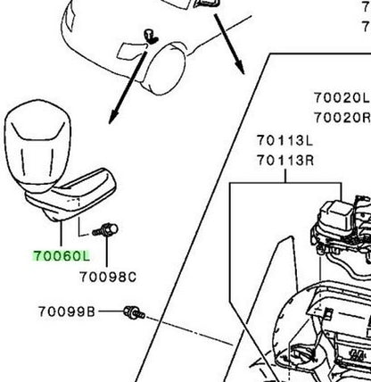 New Genuine Mitsubishi Pajero Montero Front Under View Mirror LH 7634A003XB1