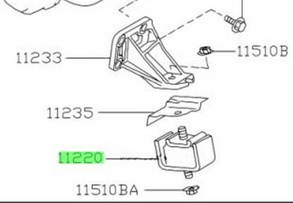 OEM INSULATOR, ENGINE MOUNTING FR Genuine Nissan GT-R R33 BCNR33 11220-24U002