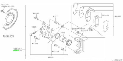 Genuine Nissan 350Z Z33 Brembo Front LH Brake Caliper 41011-CD00D OEM1