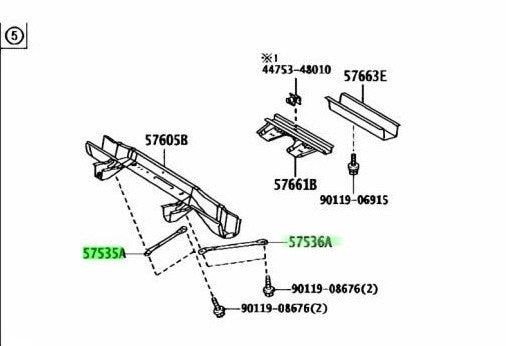 New OEM Genuine TOYOTA Lexus Front Floor Brace RH LH Set 57535-48060 57536-480401