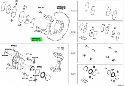 Genuine Toyota Brake Caliper Set RH LH 47730-47060 47750-47060 OEM1