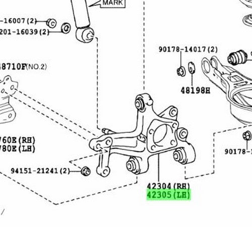Genuine Toyota Rear Axle Carrier Knuckle Left 42305-47060 OEM0