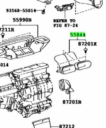 Genuine TOYOTA Lexus CT200H Heater To Register Duct No.2 55844-76020 55844760201
