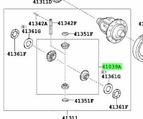 OEM Genuine Toyota Lexus Differential Gear Kit Assembly 41039-28020 41039280201