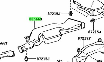 63926-60010 Toyota Duct, air, rear roof no.2 6392660010, New Genuine OEM Part2