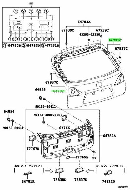 Genuine TOYOTA LEXUS RX270/350/450H BackTrim RH LH 64791-48051-B0 64792-48061-B00
