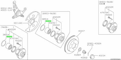 OEM BEARING ASSEMBLY, FRONT WHEEL Genuine Nissan 200SX 40210-71L002