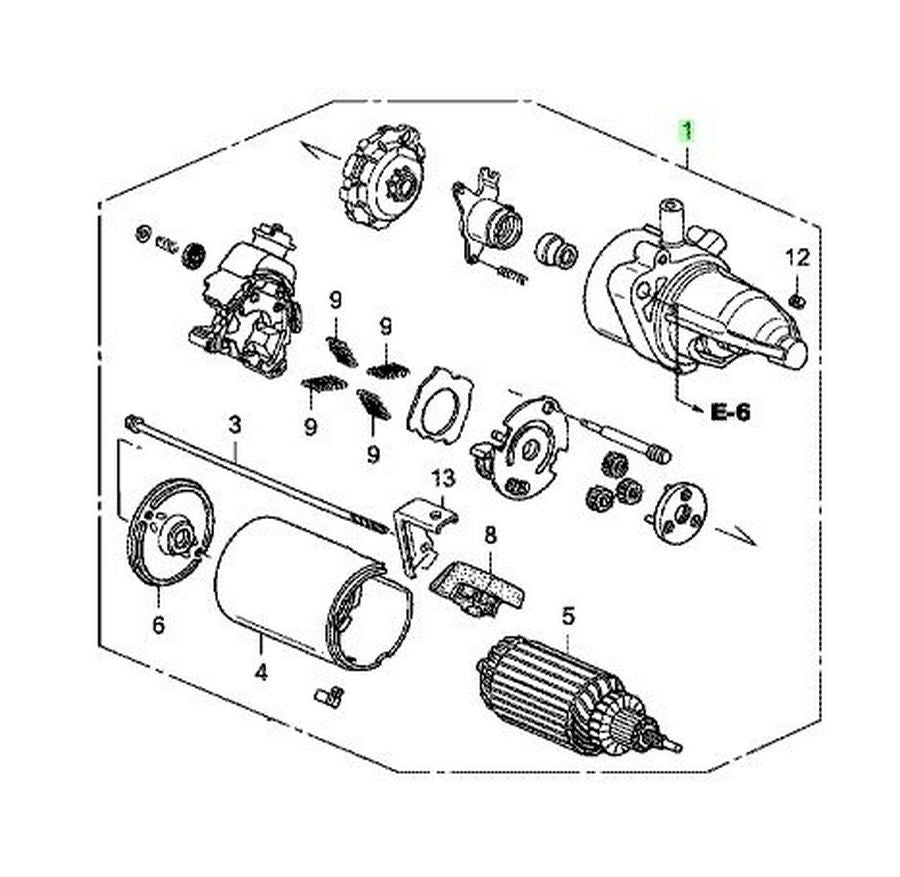 OEM MOTOR ASSY., STARTER (SM-71) Genuine HONDA Stream 31200-PSA-J54