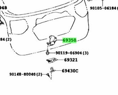 OEM Genuine TOYOTA LEXUS BackDoor LockAssy With Courtesy Lamp Switch 69350-480802