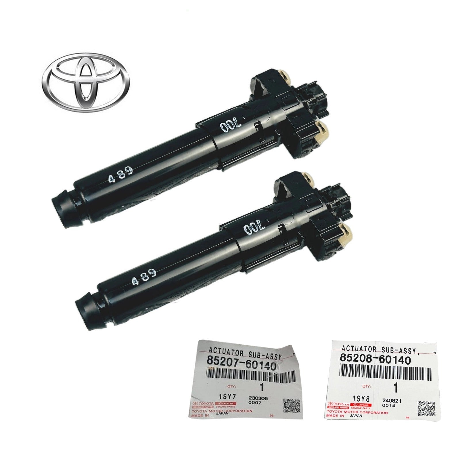 New Genuine Toyota Headlamp Washer Actuator LH RH Pair 85208-60140 85207-601400