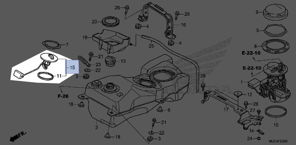 Honda 2001-2017 Goldwing GL Fuel Unit Set 37080-MCA-000 New OEM