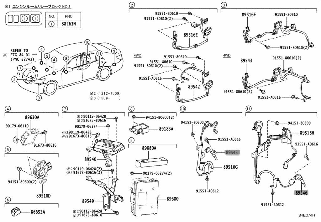 Genuine Lexus LC500 LS500 Rear Speed Sensor RH LH Set 89545-30090 89546-300901
