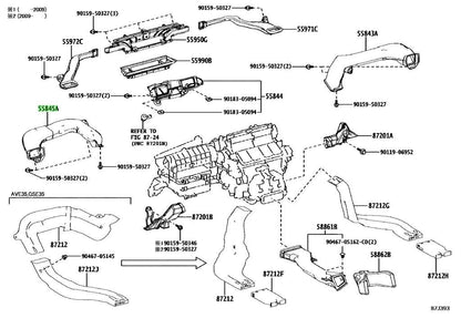 OEM Genuine TOYOTA Lexus Heater To Register Duct No.1 55845-53060 55845530600