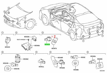 Genuine Toyota Alphard AGH30 Park Sensor Gray Metallic 1G3 x2 OEM 89341-58070-B12