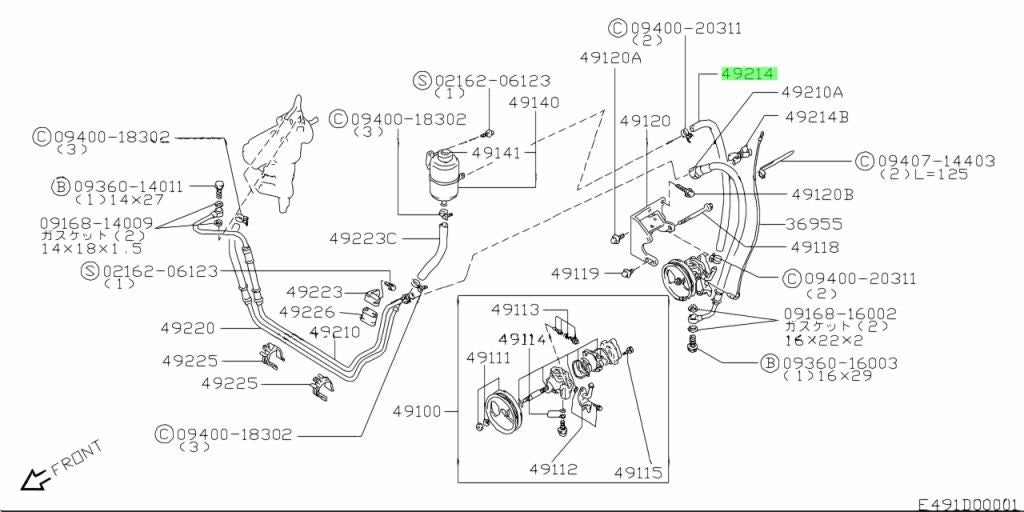 OEM Genuine SUZUKI Jimny Power Steering Suction Hose Part 49214-82C00 4921482C001