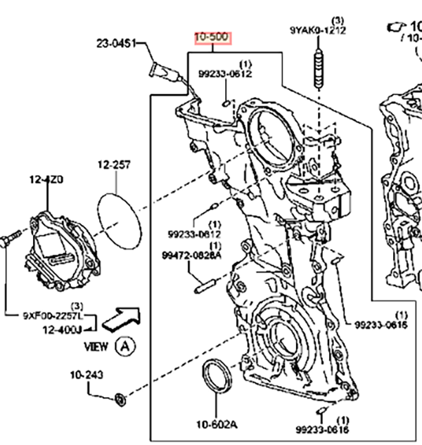 OEM COVER,TIMING CHAIN Genuine Mazda CX-5 PE0110500A