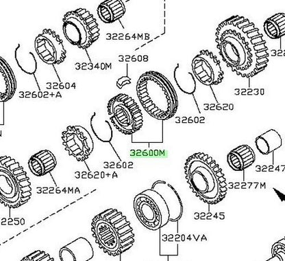 Genuine Nissan 350Z 370Z Infiniti G35 G37 6MT 1st 2nd Hub Sleeve 32600-CD40B OEM1