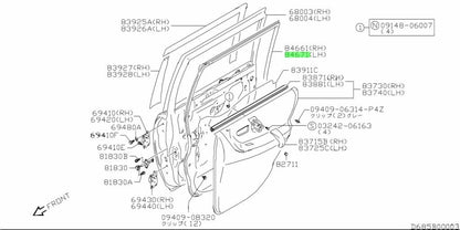 84671-54G01-000 Suzuki Weatherstrip rr dr opng,l 8467154G01000, New Genuine OEM 1