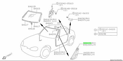 OEM Genuine Suzuki Cappuccino Partition Weatherstrip RH Rubber Seal 84617-80F002