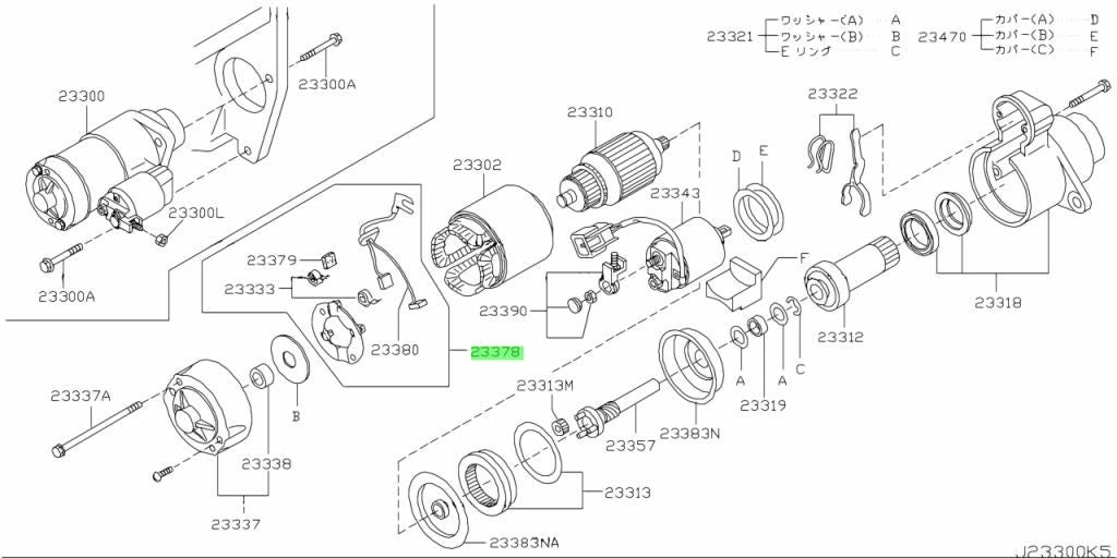OEM HOLDER ASSEMBLY, BRUSH Genuine Nissan GT-R R33 BCNR33 23378-AM60A1