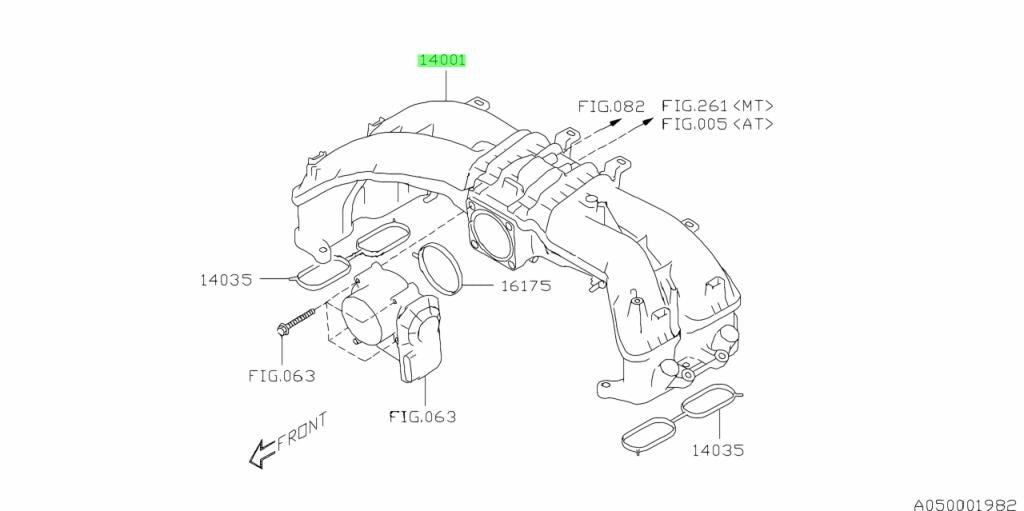 NEW Genuine Subaru Intake Manifold Complete Assembly OEM 14001-AC2501