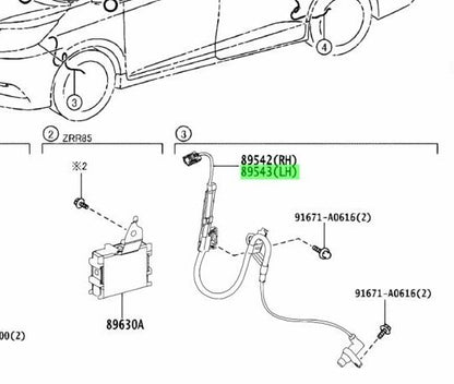 OEM Genuine Toyota Voxy Noah ZRR80G ZRR85W SENSOR, SPEED, FRONT LH 89543-281501