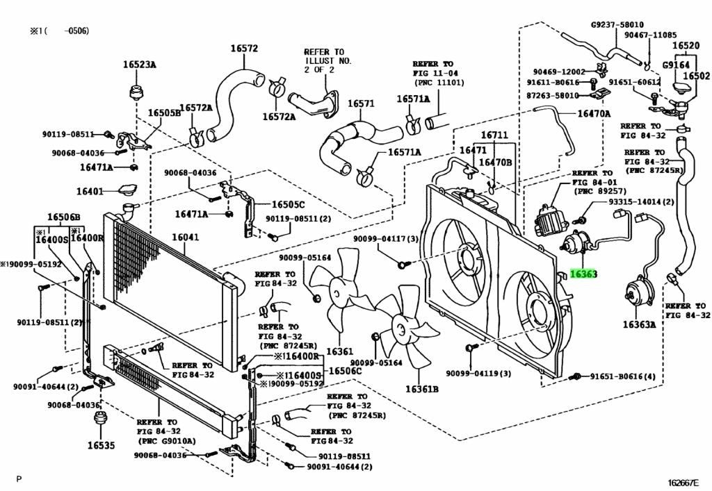 16363-28180 Toyota Motor, cooling fan 1636328180, New Genuine OEM Part0