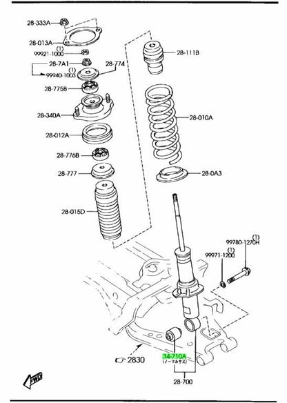 New Genuine Mazda Shock Absorber Lower Bushing NC10-34-710 OEM0