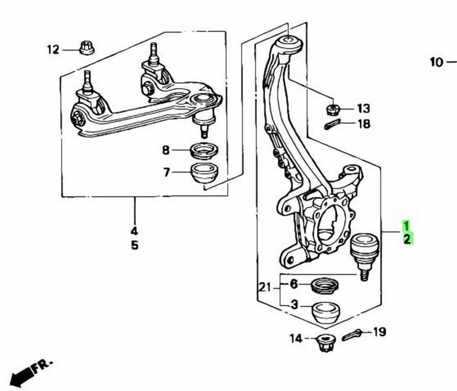 OEM KNUCKLE COMP., FR. R＆L SET Genuine Honda Odyssey 51210/51215-SX0-902